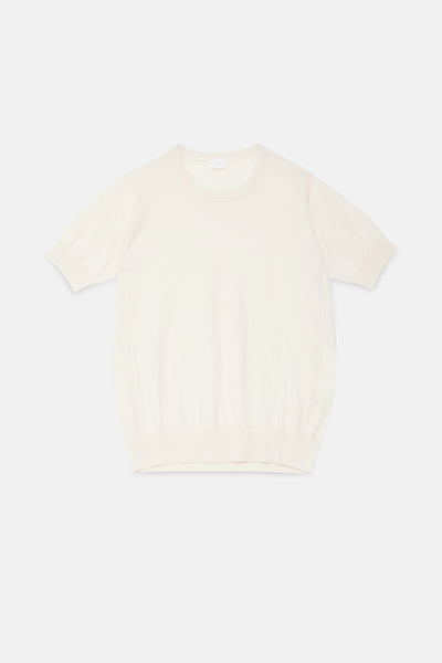 MAGLIA MANICHE CORTE CON COLLO ROTONDO WHITE