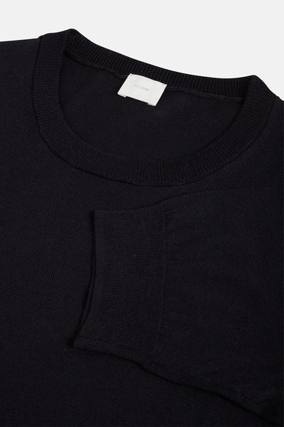 MAGLIA MANICHE CORTE CON COLLO ROTONDO NAVY