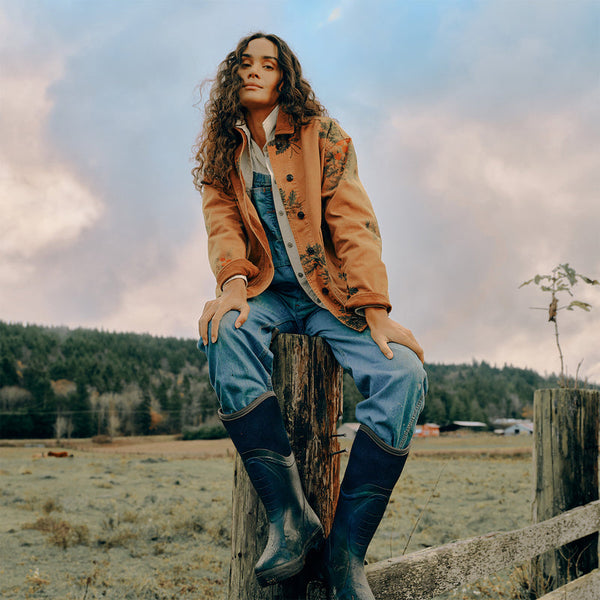 WOMEN'S CANVAS BARN COAT BOTANICAL FLOWER