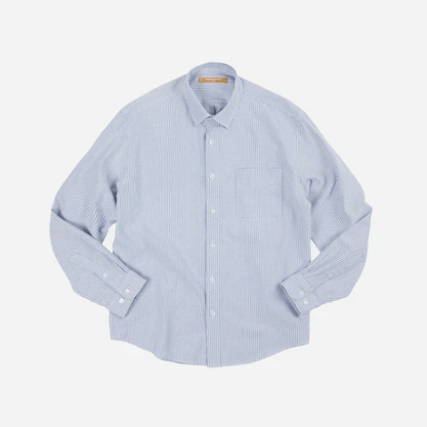 STRIPED OXFORD OVERSIZED SHIRT - BLUE