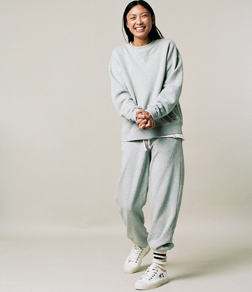 WOMEN'S SWEATPANTS, ORGANIC COTTON, 9,4OZ/SQ.YD., RELAXED FIT GREY MEL.